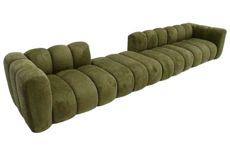 Sofa modułowa Marbella Art pięcioosobowa z eleganckimi przeszyciami - tkanina Aragon - widok główny