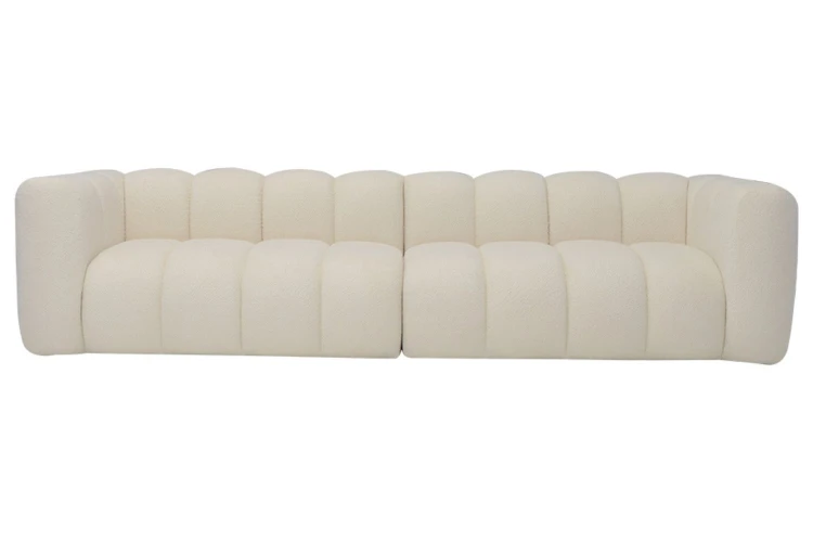 Sofa modułowa Marbella trzyosobowa z eleganckimi przeszyciami - tkanina Suprise Me - widok od frontu