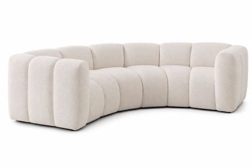 Sofa modułowa Marbella Moon półokrągła z eleganckimi przeszyciami - tkanina Suprise Me - widok głowny