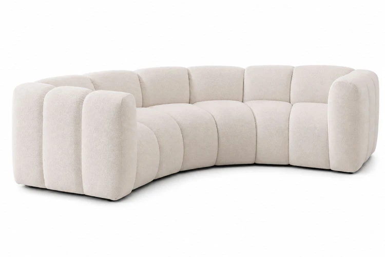 Sofa modułowa Marbella Moon półokrągła z eleganckimi przeszyciami - tkanina Suprise Me - widok głowny
