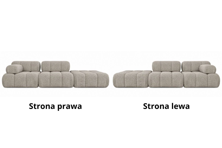 Sofa modułowa Korfu czteroosobowa z z regulowanym podłokietnikiem - tkanina Abriamo - Wybór strony Prawa/Lewa
