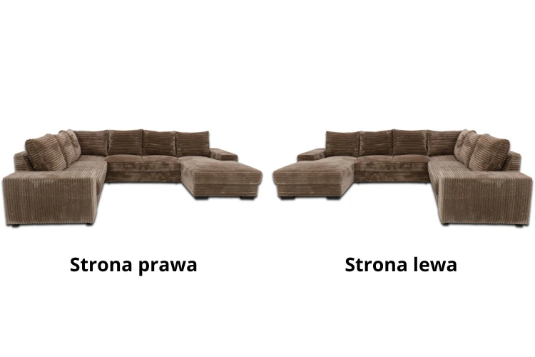 Narożnik Yola U z funkcją spania i pojemnikiem na pościel - Wybór strony Prawa/Lewa