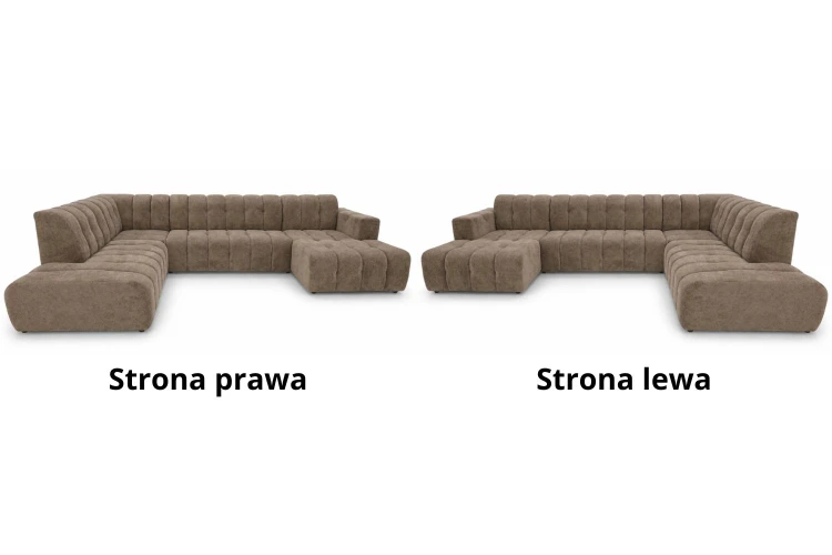 Narożnik Selda U pikowany - tkanina Jaguar 08 - wybór strony