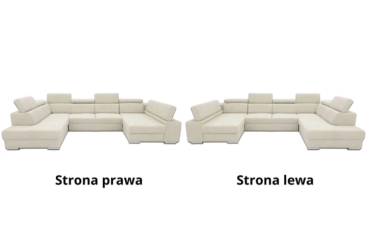 Narożnik Denver U z funkcją spania i pojemnikiem na pościel - tkanina Fredo - wybór strony Prawa/Lewa