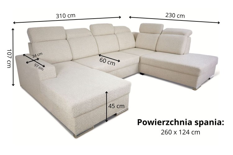 Narożnik Amado U - Wymiarówka