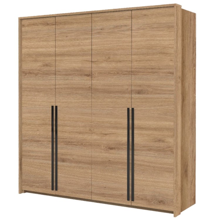 Szafa czterodrzwiowa Mono 210 cm - Beż piaskowy - wariant Dąb dziki