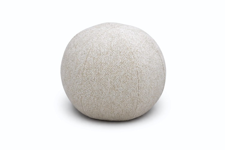 Poduszka dekoracyjna okrągła w kształcie kuli Puffi 25 cm - białe tło, kremowa