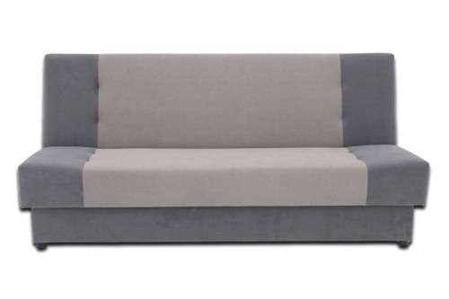 Rozkładana wersalka Bristol 195 cm z pojemnikiem na pościel szara - od frontu