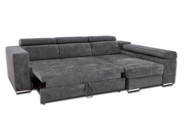 Narożnik Denver z funkcją spania i pojemnikiem na pościel - Rozłożony