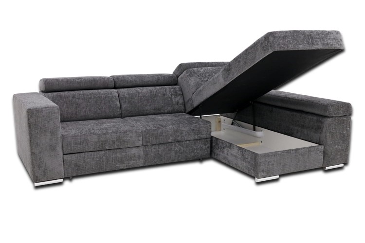 Narożnik Denver z funkcją spania i pojemnikiem na pościel - Otwarty pojemnik