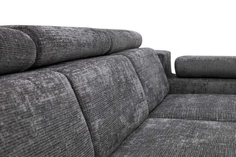 Narożnik Denver z funkcją spania i pojemnikiem na pościel - Detal siedziska i oparcia