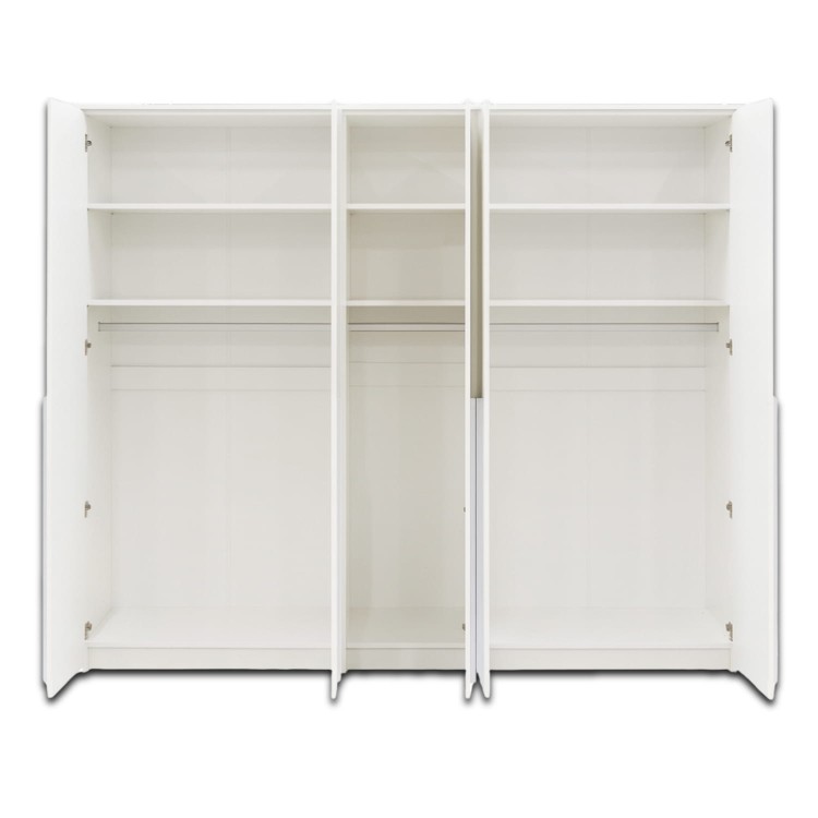Szafa pięciodrzwiowa MONO 255 cm - biały mat, otwarta, niewyposażona