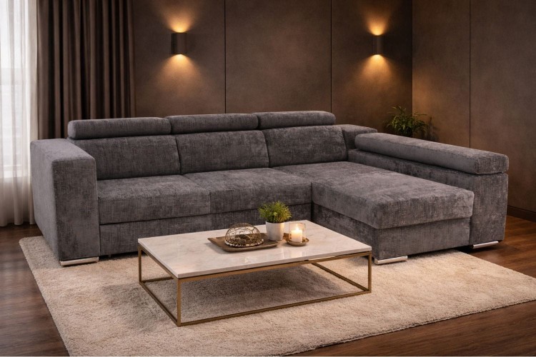 Narożnik Denver z funkcją spania i pojemnikiem na pościel - Aranżacja