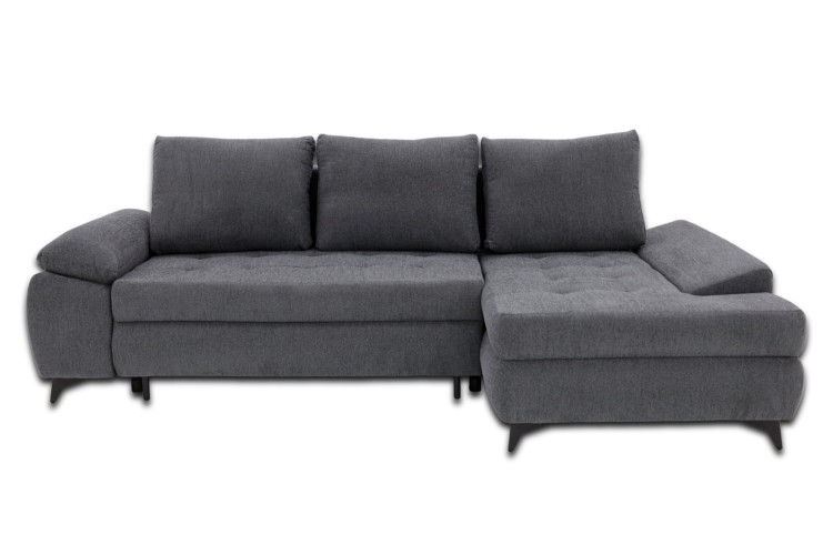 Narożnik Willy L Grafitowy - widok bez poduszki bocznej