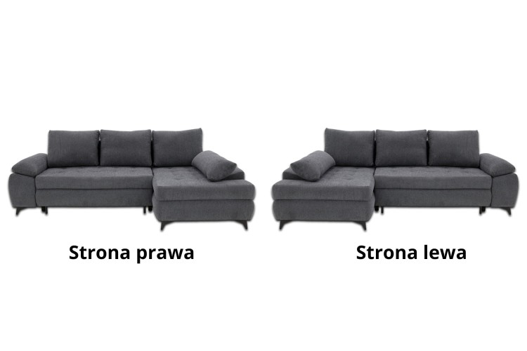 Narożnik Willy L Grafitowy - strona Prawa/Lewa
