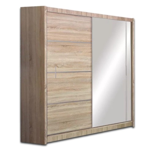 Szafa przesuwna FLEX 180 cm z lustrem - Dąb sonoma