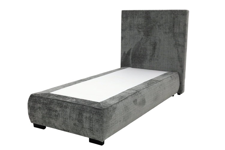 Łóżko tapicerowane jednoosobowe 90x200 Simple - tkanina Cremona - widok z innego ujęcia