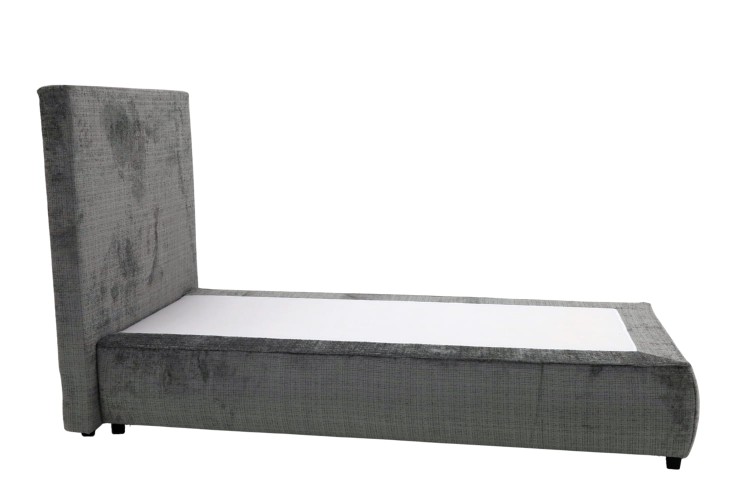 Łóżko tapicerowane jednoosobowe 90x200 Simple - tkanina Cremona - widok z profilu
