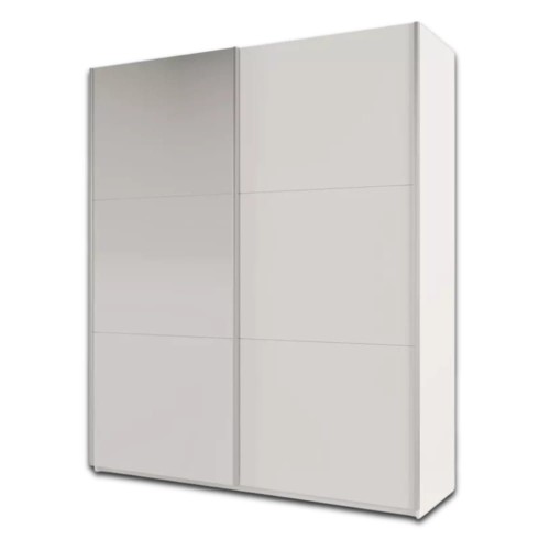 Szafa przesuwna MARCO 200 cm z lustrem - Biały mat