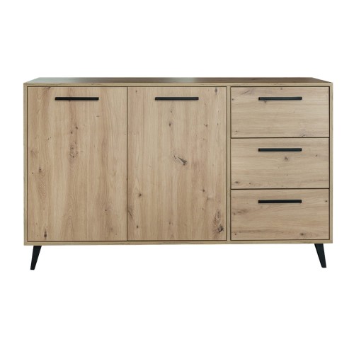 Komoda dwudrzwiowa BONO 140 cm na nóżkach z szufladami - widok od frontu
