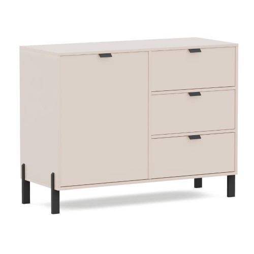 Komoda jednodrzwiowa SMART 109 cm z szufladami - Beż piaskowy - widok główny