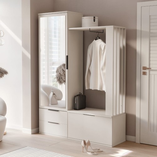 Garderoba SENSO 140 cm z lustrem do przedpokoju - Aranżacja