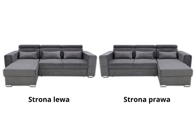 Narożnik z funkcją spania i pojemnikiem na pościel Lucca Nova - tkanina Lincoln - wybór strony Prawa/Lewa