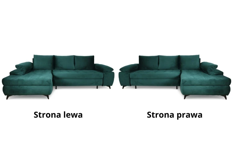 Narożnik Willy L z funkcją spania i pojemnikiem na pościel Bluvel 78 - strona Lewa/Prawa
