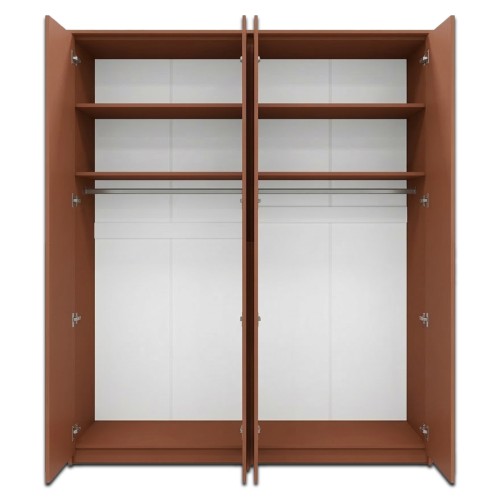 Szafa czterodrzwiowa z lustrem ARCADIA 205 cm - Terracota - otwarta