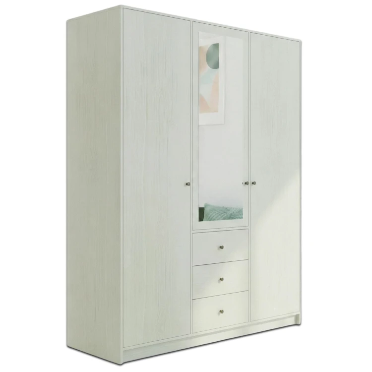 Szafa trzydrzwiowa MONA LUX 149 cm z lustrem i szufladami - Eucalyptus - widok główny