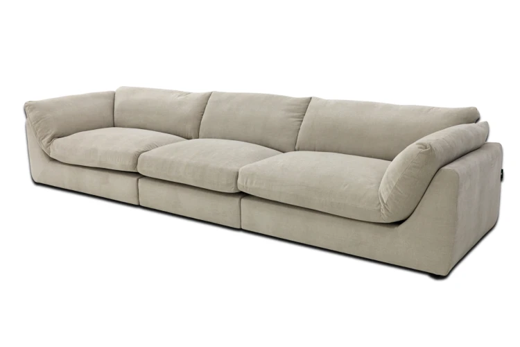 Sofa modułowa czteroosobowa Awinion z miękkim siedziskiem - tkanina Storm -  widok  z innego profilu