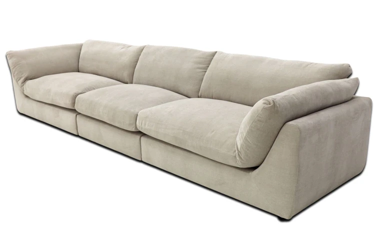 Sofa modułowa czteroosobowa Awinion z miękkim siedziskiem - tkanina Storm - zbliżenie