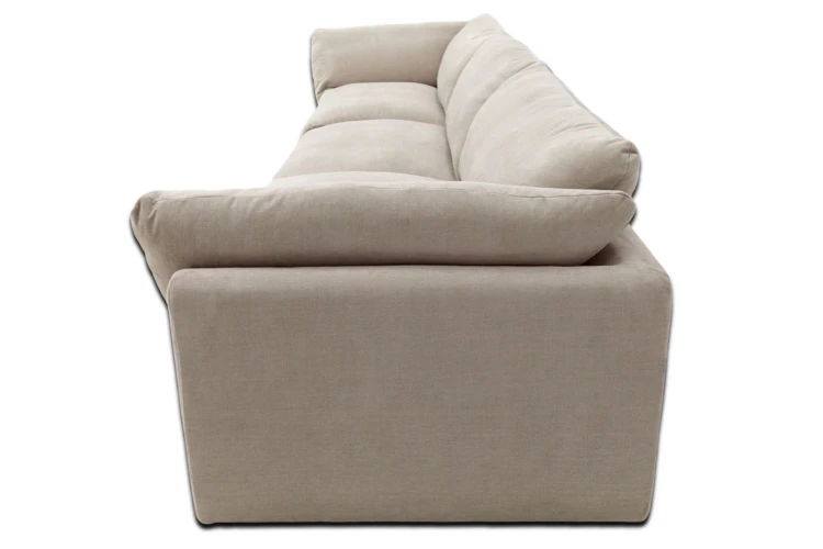 Sofa modułowa czteroosobowa Awinion z miękkim siedziskiem - tkanina Storm -  widok z profilu