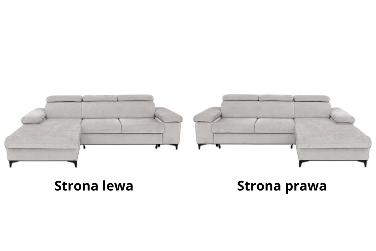 Narożnik Macon z funkcją spania i pojemnikiem na pościel - tkanina Tender Way 04 - Strona Prawa/Lewa