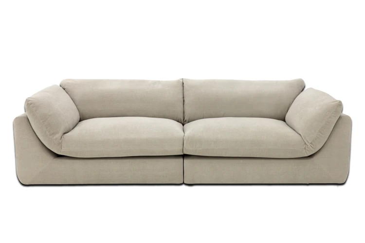 Sofa modułowa trzyosobowa Awinion z miękkim siedziskiem - tkanina Storm - widok od frontu