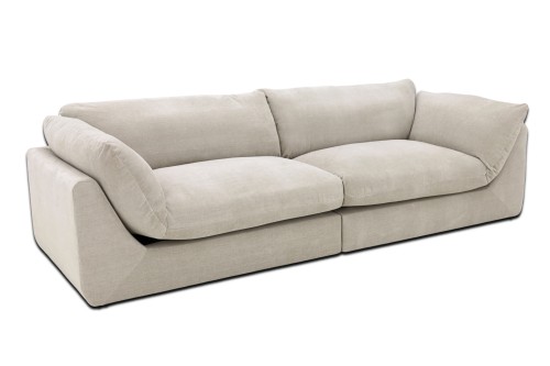 Sofa modułowa trzyosobowa Awinion z miękkim siedziskiem - tkanina Storm - Widok główny