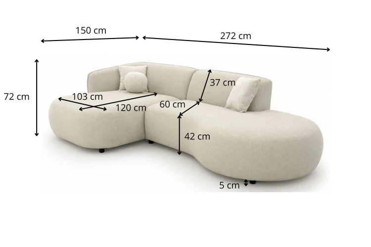Narożnik Laures Lounge z poduszkami - wymiarówka