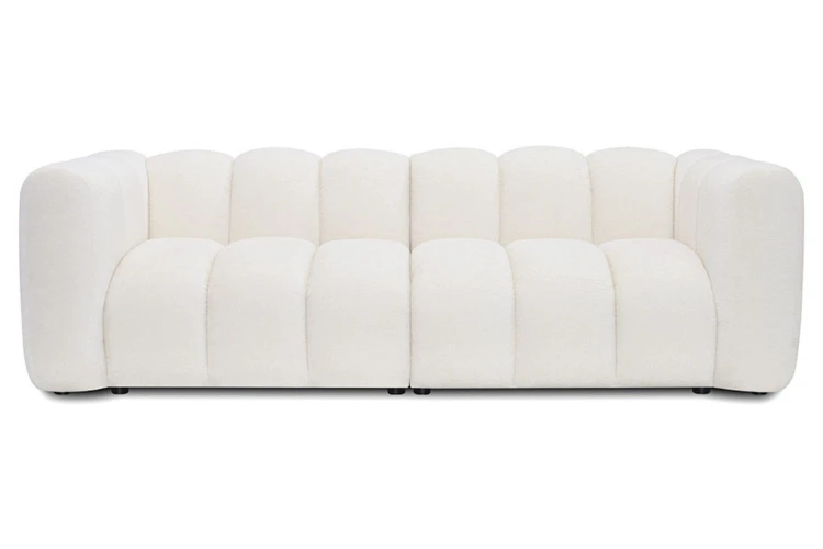 Sofa modułowa Marbella dwuosobowa z eleganckimi przeszyciami - tkanina Suprise Me - widok od frontu