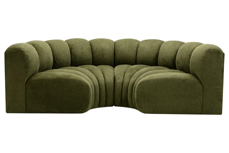 Sofa modułowa Marbella U półokrągła z eleganckimi przeszyciami - tkanina Aragon - widok główny