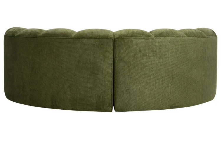 Sofa modułowa Marbella U półokrągła z eleganckimi przeszyciami - tkanina Aragon - widok od tyłu