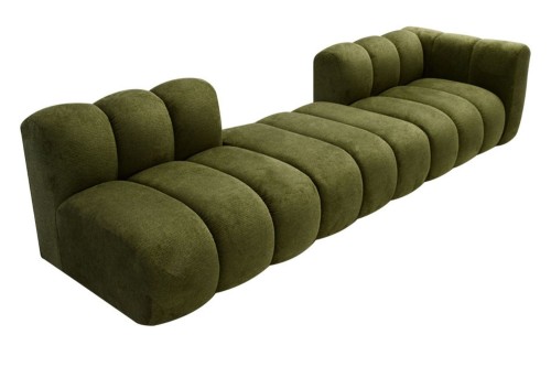 Sofa modułowa Marbella Art czteroosobowa z eleganckimi przeszyciami - tkanina Aragon - widok główny