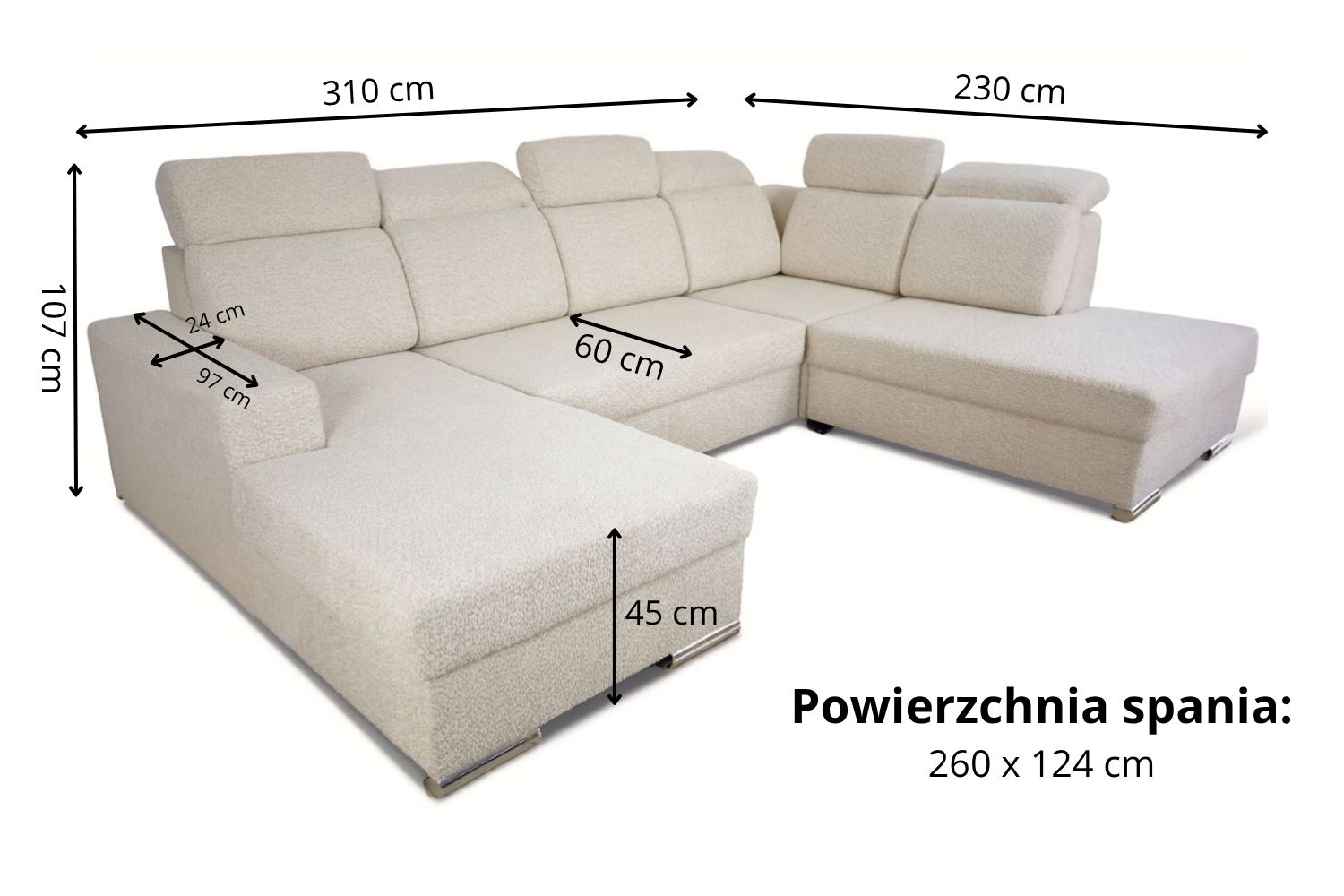 Amado U powierzchnia spania