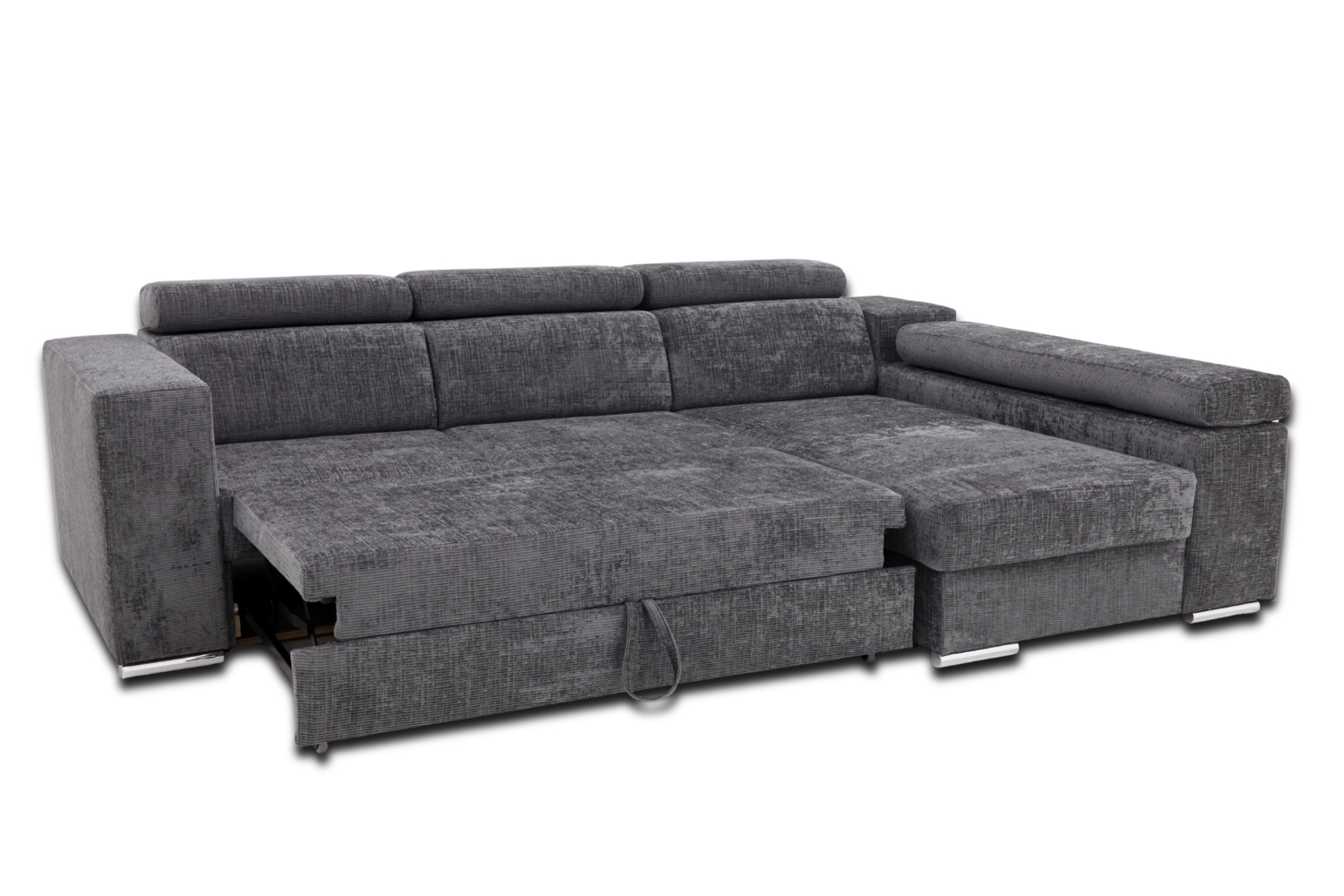 Narożnik Denver z funkcją spania i pojemnikiem na pościel - Rozłożony