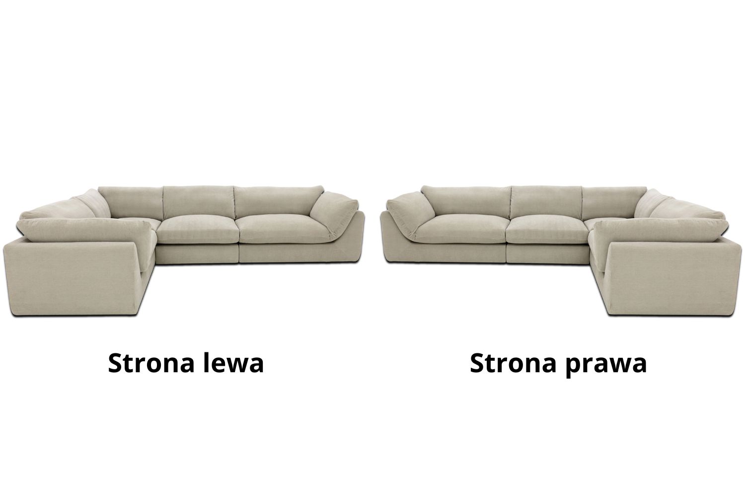 Narożnik modułowy Awinion L z miękkim siedziskiem - tkanina Storm - wybór strony Prawa/Lewa