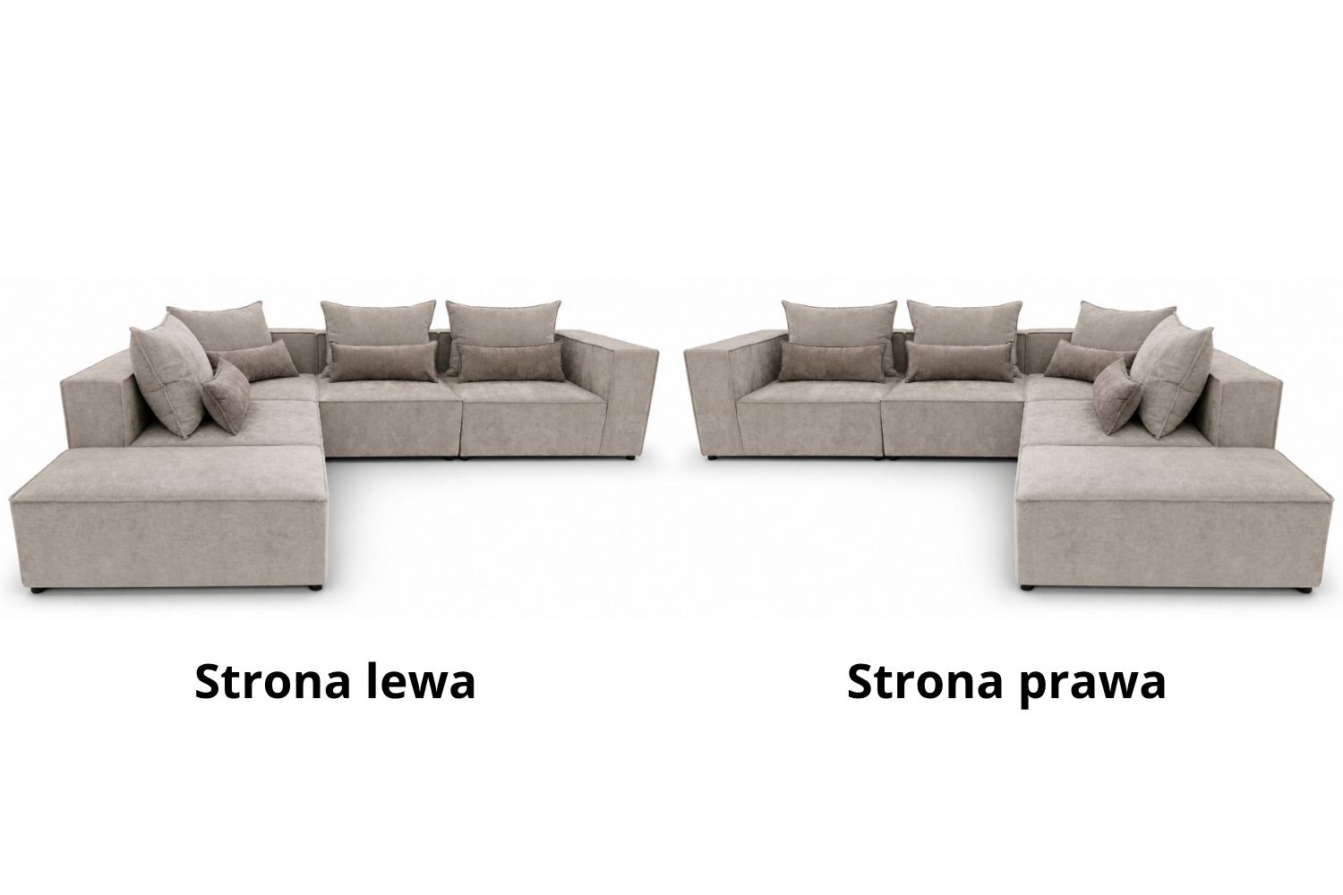 Narożnik modułowy Marsylia z luźnymi poduszkami oparciowymi - tkanina Glory -  wybór strony Prawa / Lewa