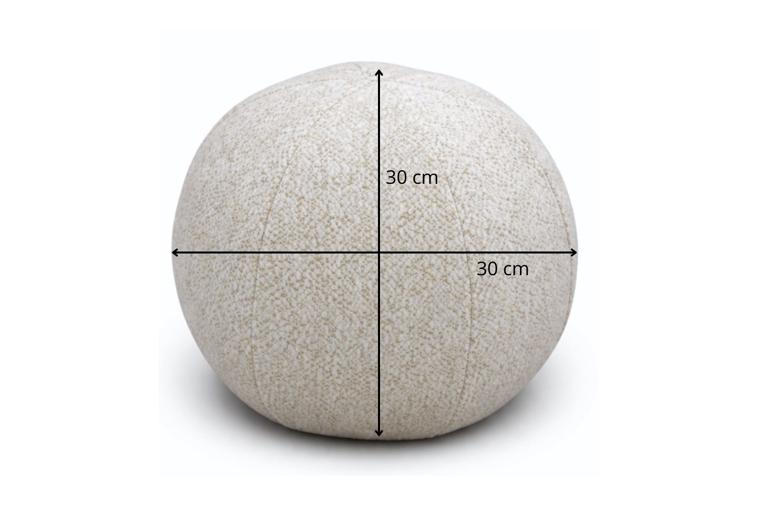 Poduszka dekoracyjna okrągła w kształcie kuli Puffi 30 cm - Wymiarówka