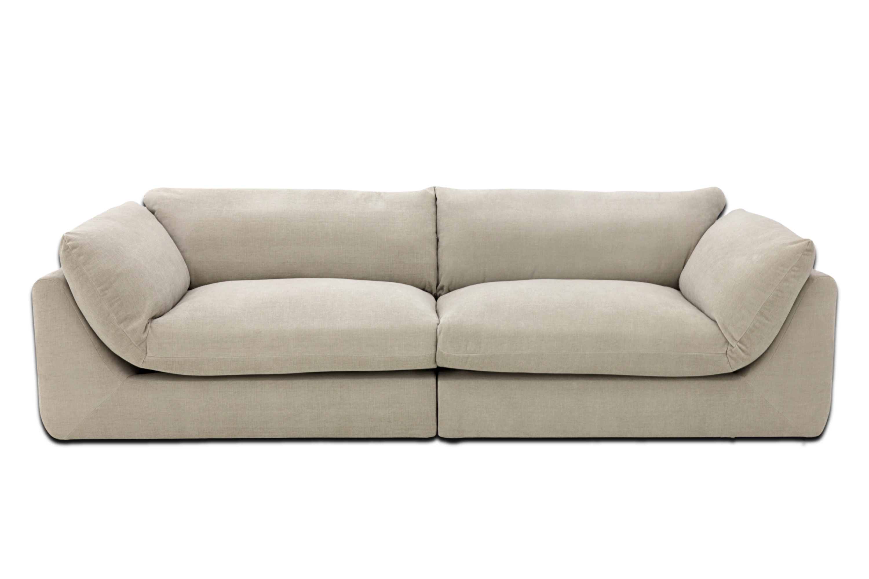 Sofa modułowa trzyosobowa Awinion z miękkim siedziskiem - tkanina Storm - widok od frontu