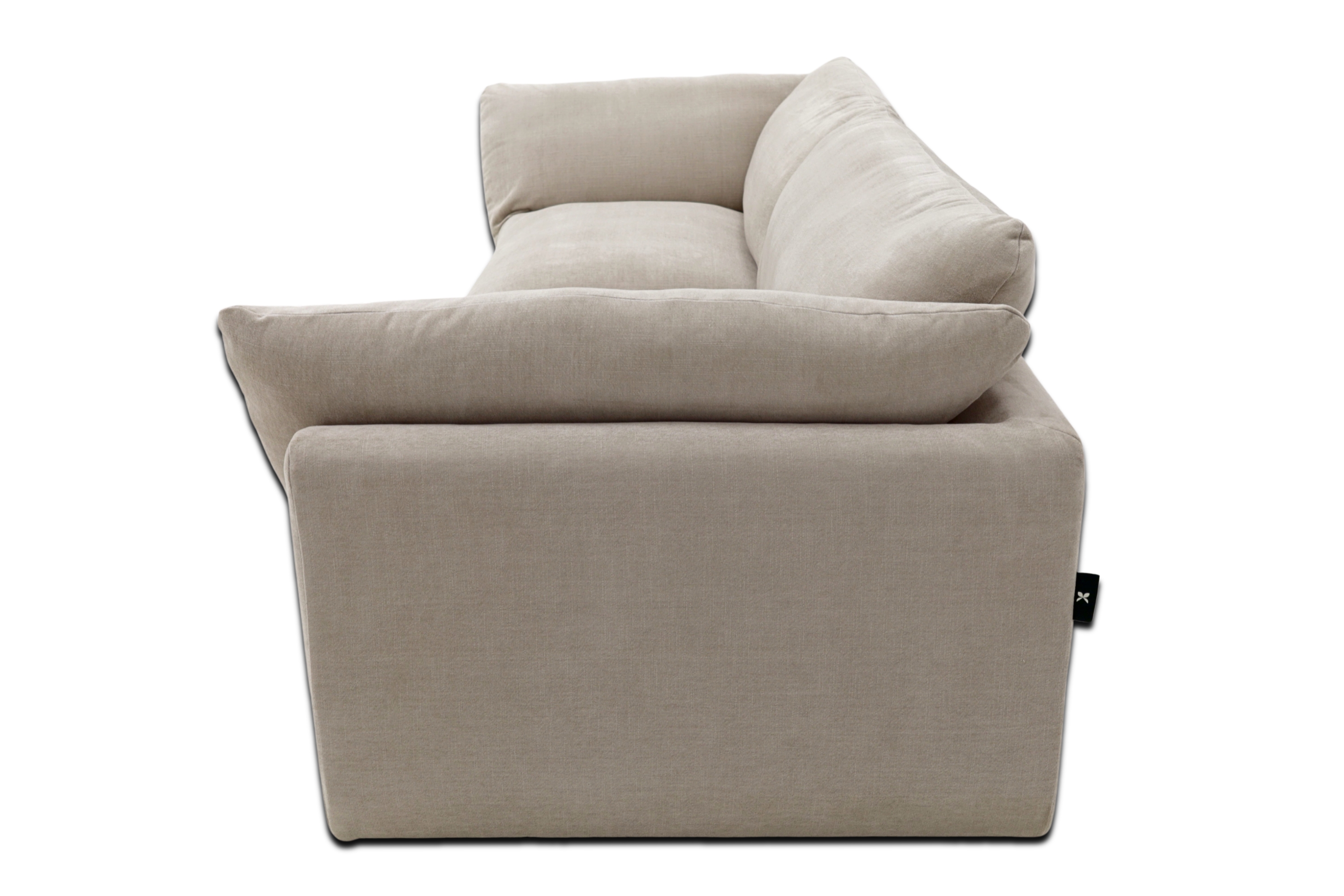 Sofa modułowa trzyosobowa Awinion z miękkim siedziskiem - tkanina Storm - widok z profilu