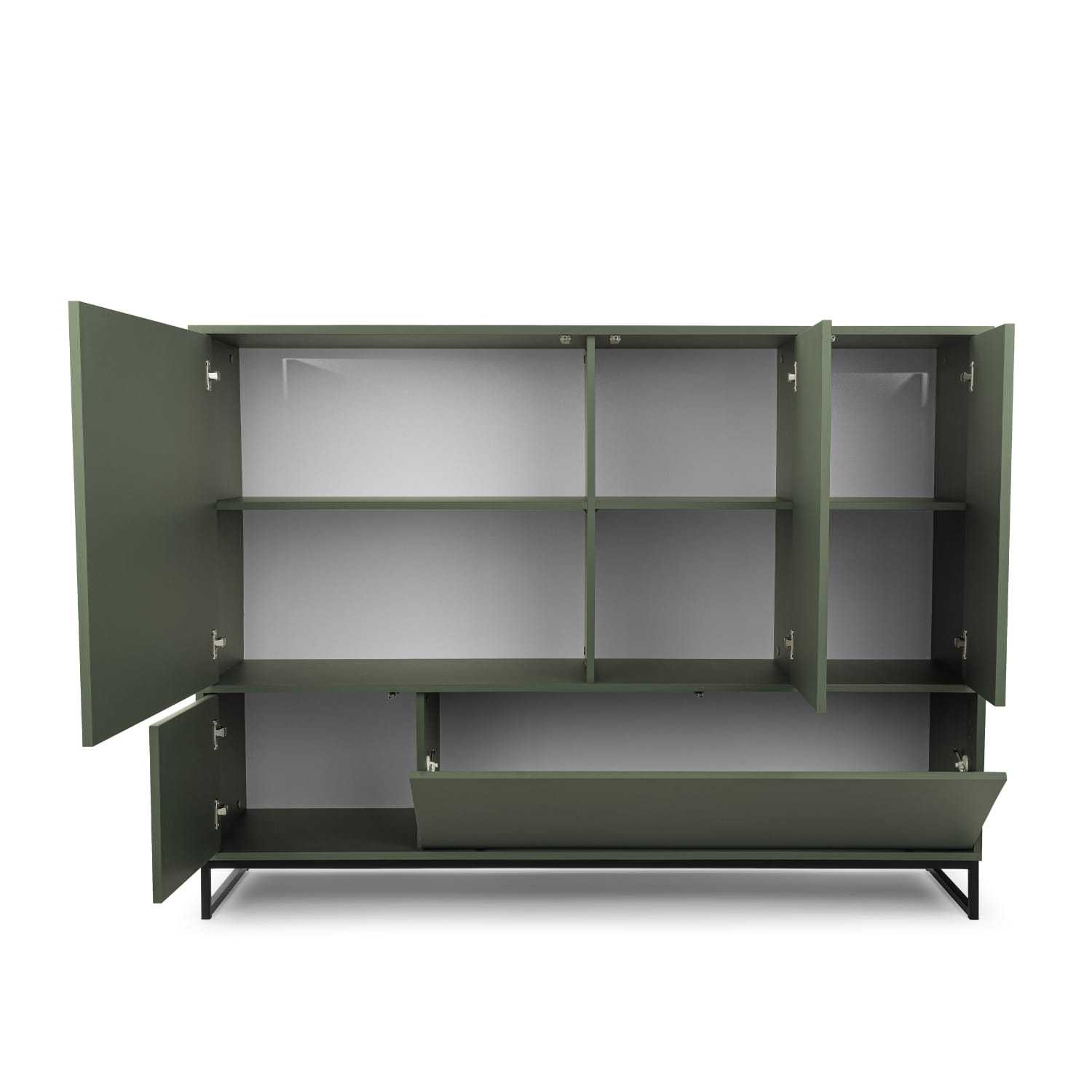 Komoda MONO 160 cm - Butelkowa zieleń wnętrze bez wyposażenia