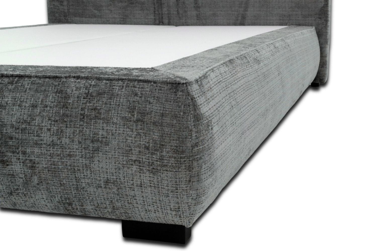 Łóżko tapicerowane dwuosobowe 180x200 Simple - tkanina Cremona - zbliżenie na detal boku i nóżkę